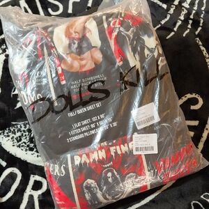 DOLLSKILL DOLLS HOME HORROR POSTER SHEET SET QUEEN/FULL RED/BLACK SOLD OUT